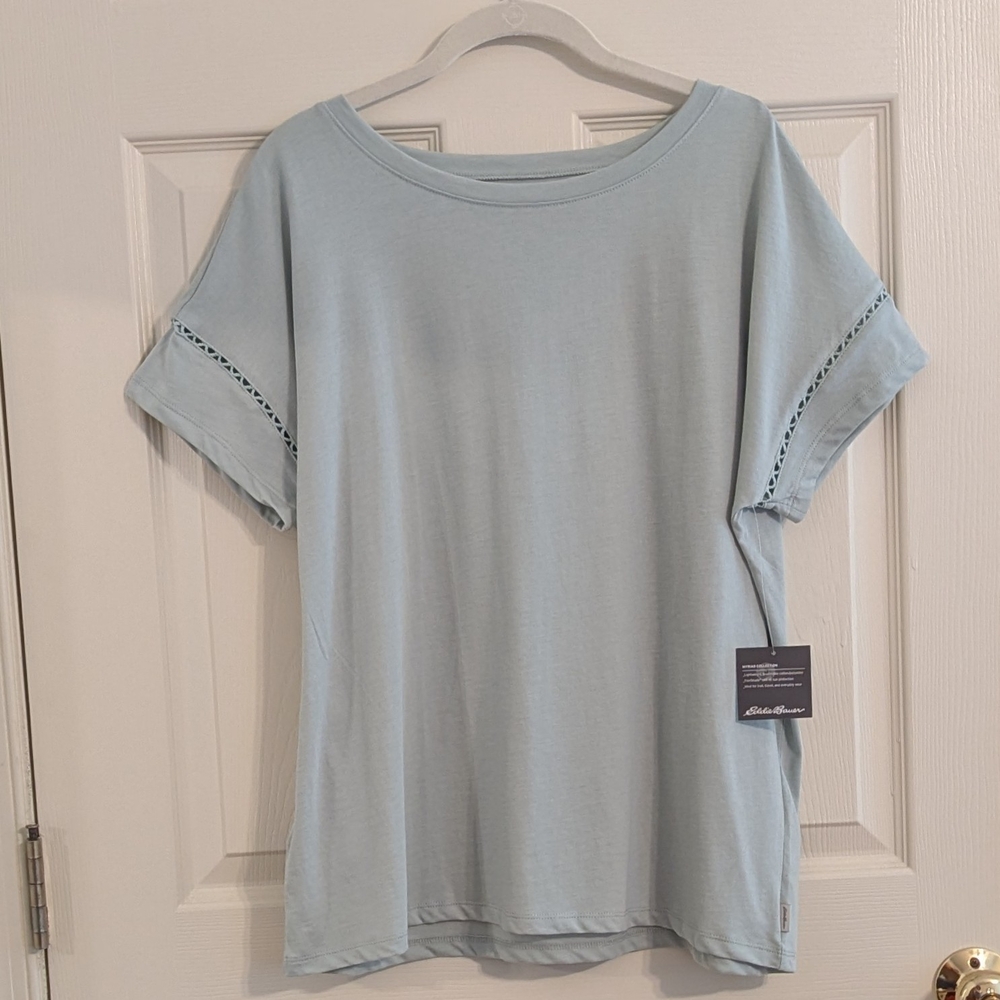 Eddie Bauer Celadon Boatneck  Boxy T-Shirt